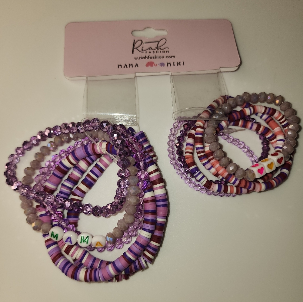Matching Mama and Me stack bracelet set